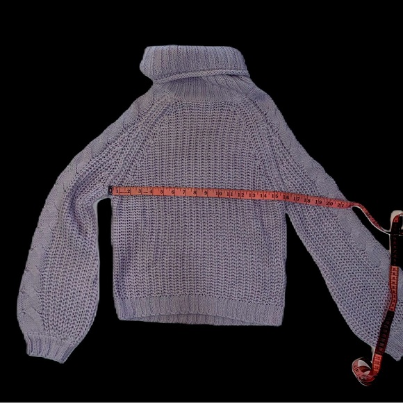 Derek Heart Lavender Cowl Neck Cable Knit Sweater Women’s Size M NWOT - Picture 13 of 14